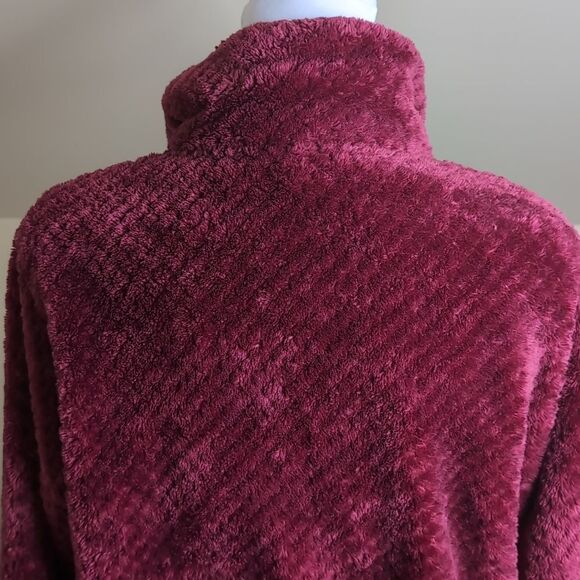 Columbia Large Maroon Sherpa Full Zip Fleece Coat - Picture 8 of 10